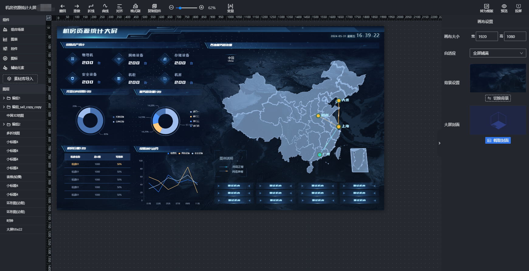 轻松实现图形化设计，只需简朴的拖拽操作即可完成制作